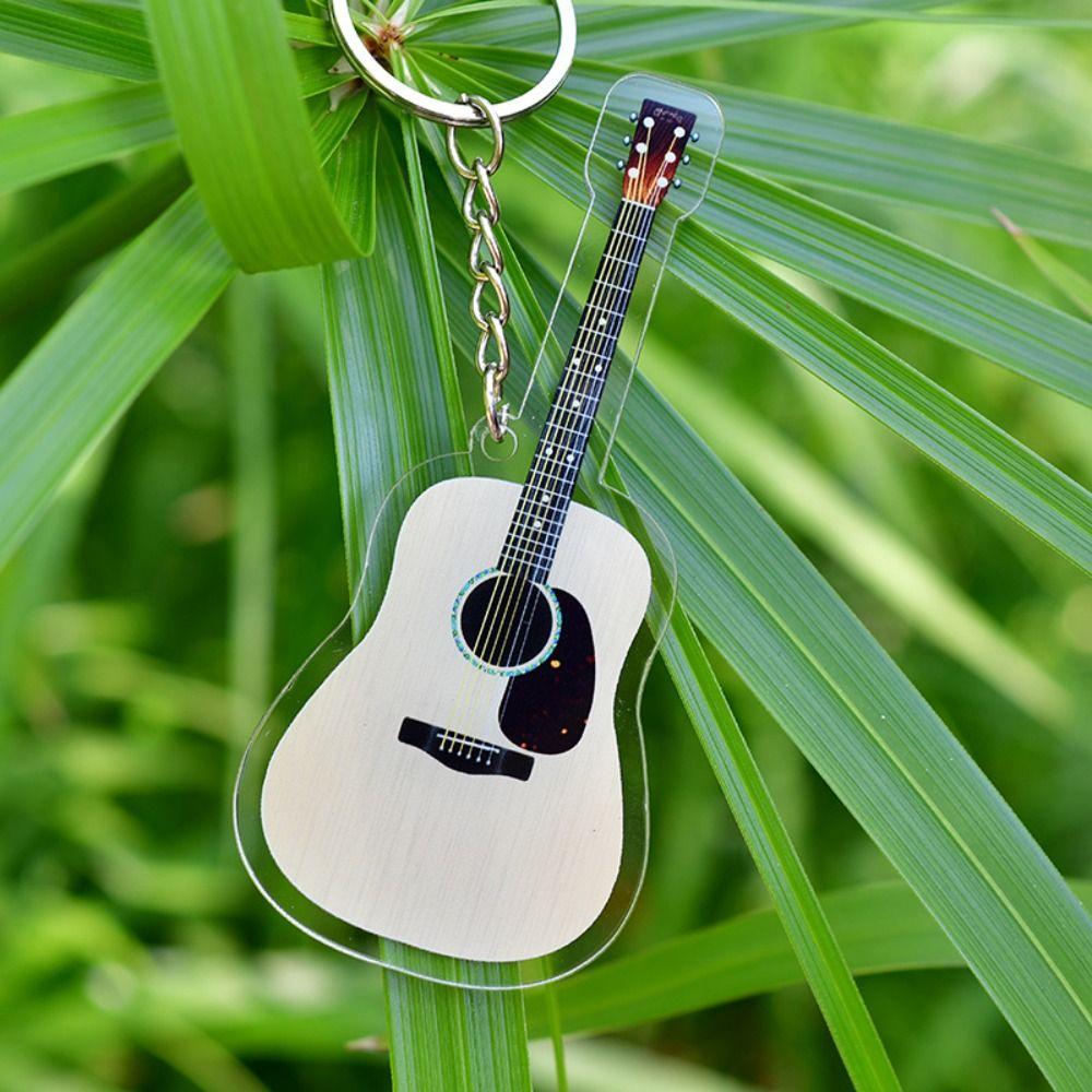 Cello Guitar Acrylic Keychain VIOLIN Electric Guitar Model Keyring Bag Pendant