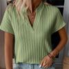 Летние женские полосатые блузки с короткими рукавами в стиле ретро, ​​однотонные топы с воротником-стойкой