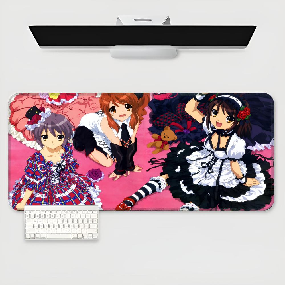 Коврик для мыши The Melancholy of Haruhi Suzumiya игровая клавиатура XXL Коврик для мыши Большой Компьютер Ноутбук Нескользящий Коврик для стола Клавиатура Коврик для мыши