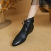 Модные НОВЫЕ Осенние Женские Ботинки Обувь из Натуральной Кожи для Женщин Остроносые Туфли на Низком Каблуке Элегантные Ботильоны на Молнии Мягкие Современные Ботинки