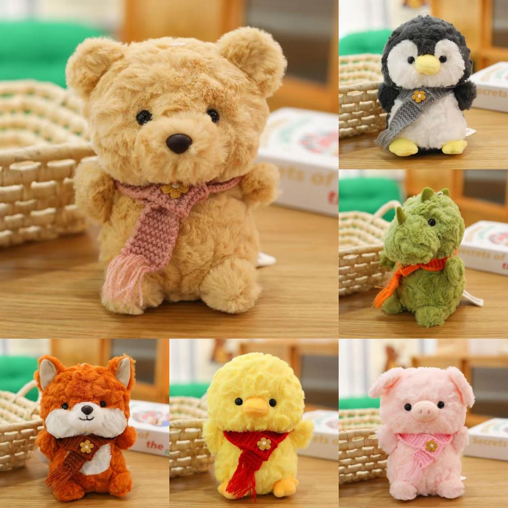 Scarf Elephant Penguin Pig Dinosaur Plush Doll Stuffed Animal Doll For Kids Gift