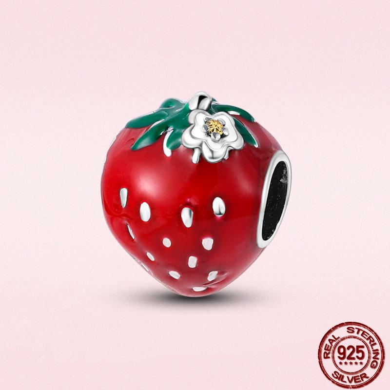 Copper Cherry Coffee Cake Doughnuts Afternoon Tea Series Charms Beads Pendant Fit Original Bracelets Diy