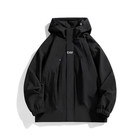 Пара Водонепроницаемая Куртка С Капюшоном Длинный Рукав Весна Осень Повседневная Куртка с Карманами Однотонная Верхняя Одежда для Путешествий на Открытом Воздухе