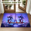 Crystal Velvet Square Rug Custom NameMiraculous Ladybug Pattern Non Slip Home Floor Decor Rug