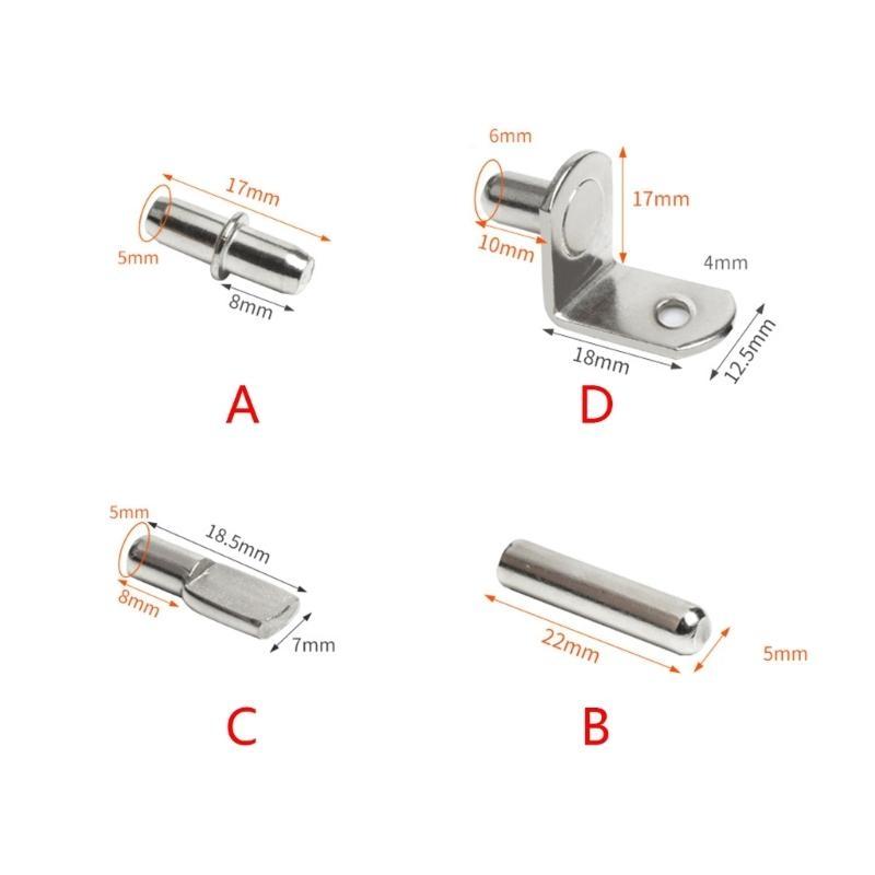 20Pcs Metal Cabinet Wardrobe Shelf Support Pins Studs Pegs Bookcases Brackets