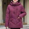 Middle Age Women Winter Short Down Jackets Vintage Embroidery Parkas Hooded Elegant Thick Warm Plus Size Down Coats Woman Outerwears