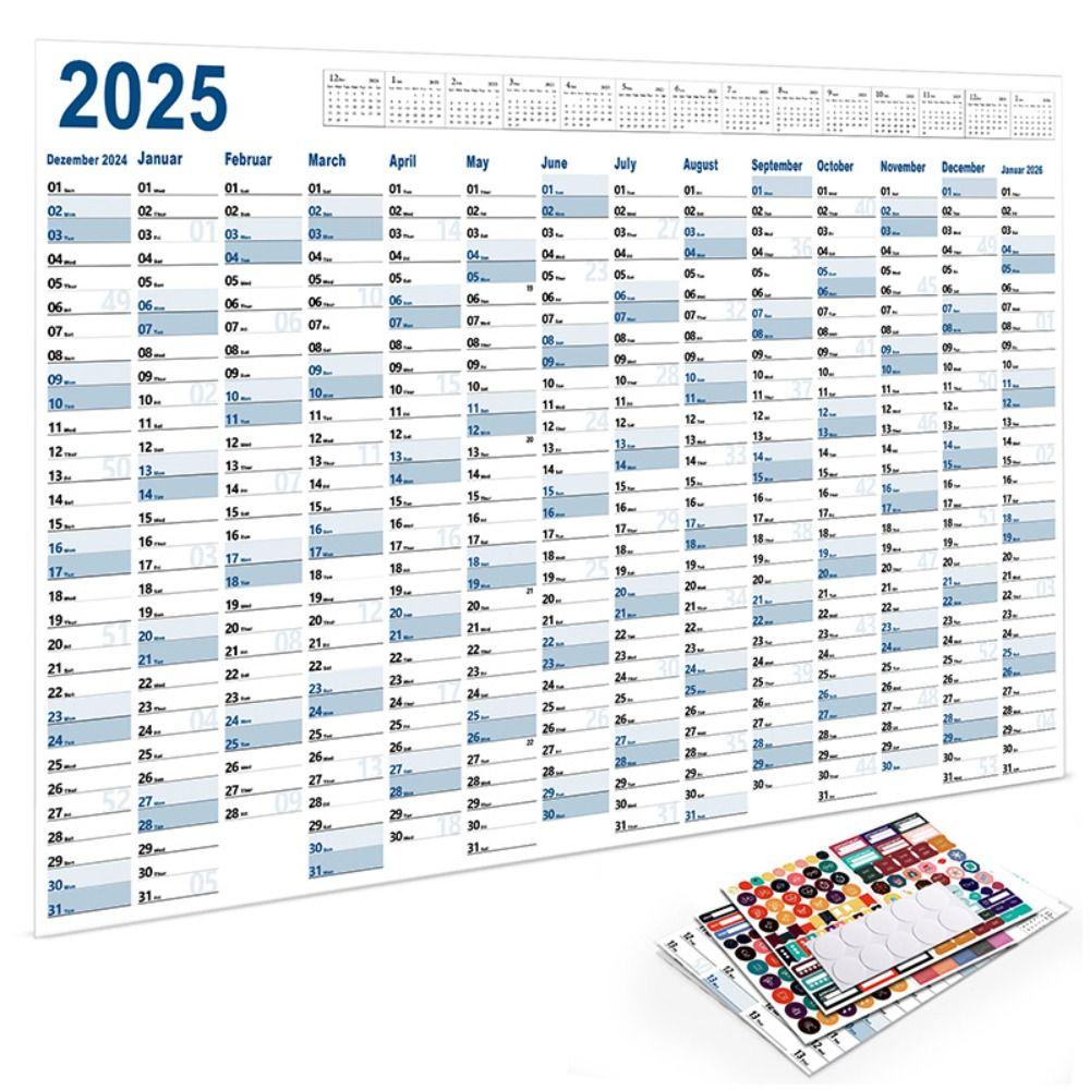 Организация Планирование 2025 Настенный Календарь Планировщик 365 Дней План Контрольный Список Лист Студент