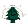 Xmas Tree Velvet Drawstring Bag Colorful Pom Pom Bell Decor Christmas Eve Gift Candy Storage Pouch Hanging Decoration Ornament 7