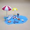 Micro Landscape Ornaments, Beach Miniature Decoration, Boat/Chair/Umbrella/Palm Tree/Swimming Ring for Succulents Pots Glass Covers DIY Seaside Scene