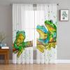 Frog Hand -Painted Watercolor Modern Tulle Curtains For Living Room Bedroom Home Kitchen Window Sheer Curtains