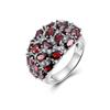 Модный натуральный красный гранат драгоценный камень стерлингового серебра 925 пробы дизайнерское великолепное кольцо для женщин Lady Love роскошный подарок на день рождения и свадьбу