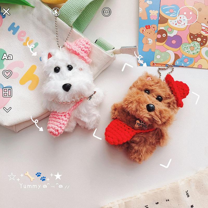 Милый мультяшный плюшевый рюкзак, ожерелье, собака породы вестерн-хайленд, кукла, игрушка, кулон, рюкзаки, подвески, украшения, подарки