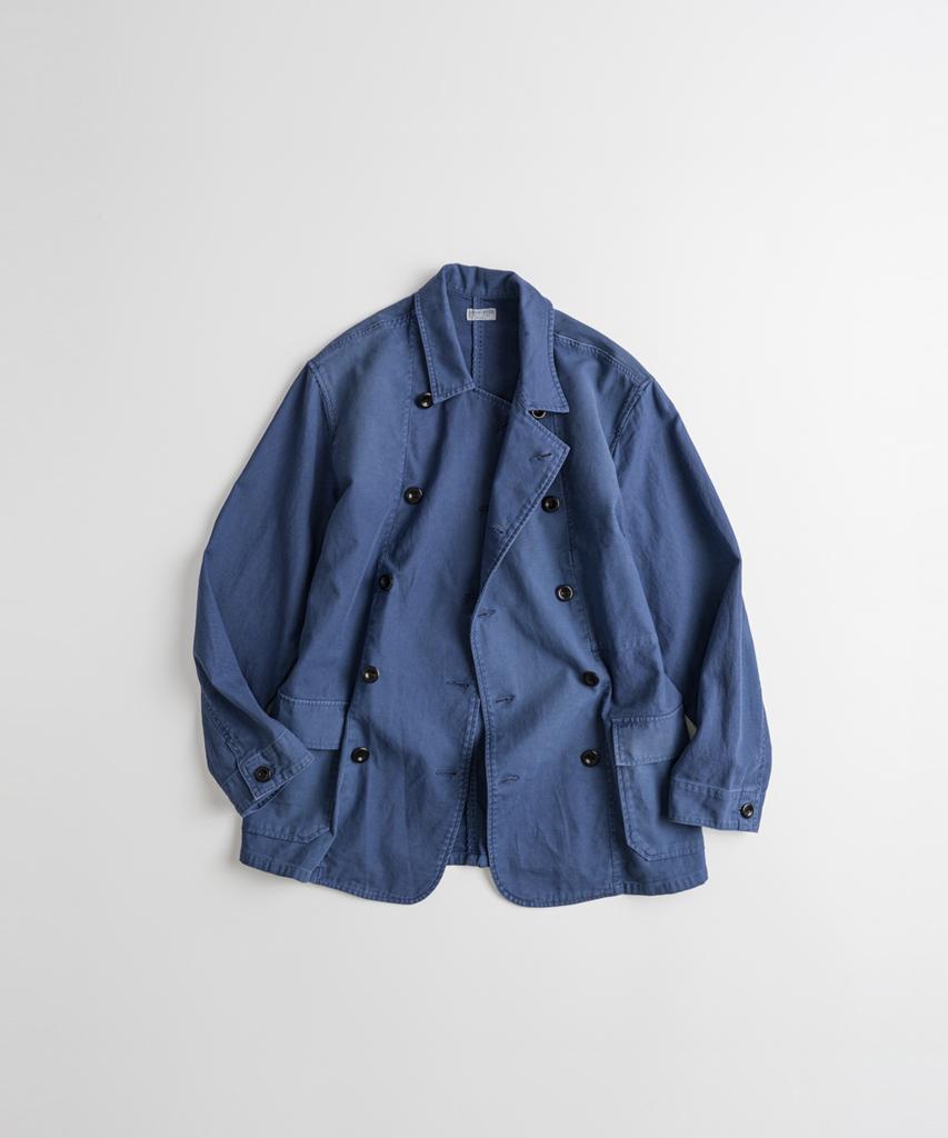BEHEAVYER Dyed C/L French Db Jacket Faded Blue