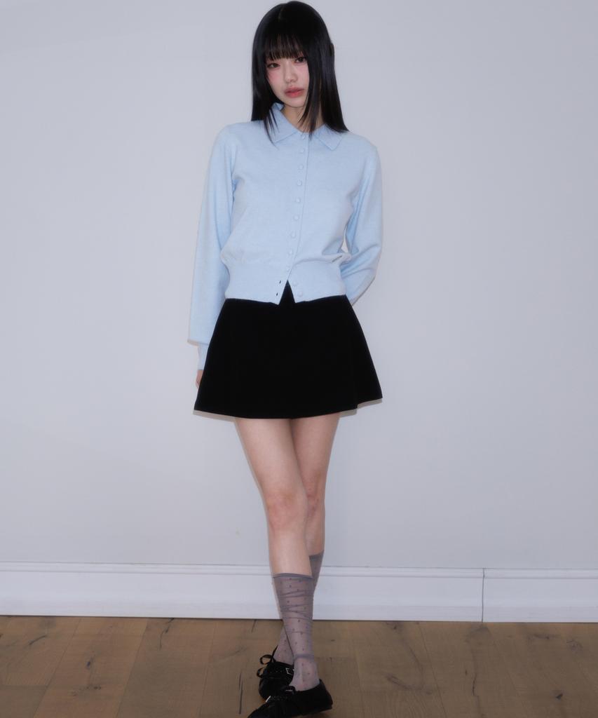 Rose Franz Frill Waist Pintuck Miniskirt [Black]