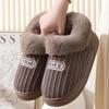 Хлопковые тапочки для женщин, осень и зима, для пары, для дома, толстое дно, теплая и нескользящая сумка, с шерстяным хлопком