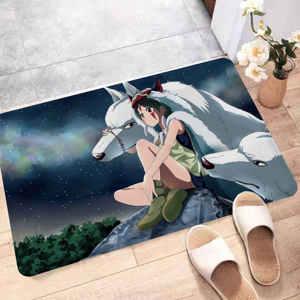 Аниме Фильм П-Принцесса М-Мононоке Коврик для входной двери Скандинавский стиль Домашний придверный коврик Коврики для ванной-туалета Коврик для декора спальни Отеля