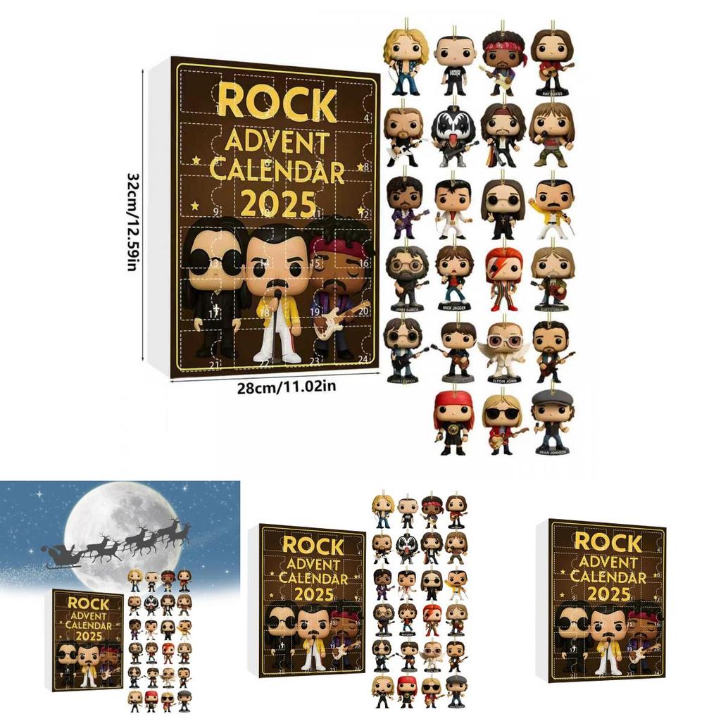 Рождественская серия «Слепой ящик» с акриловыми фигурками рок-группы для праздничного украшения елки