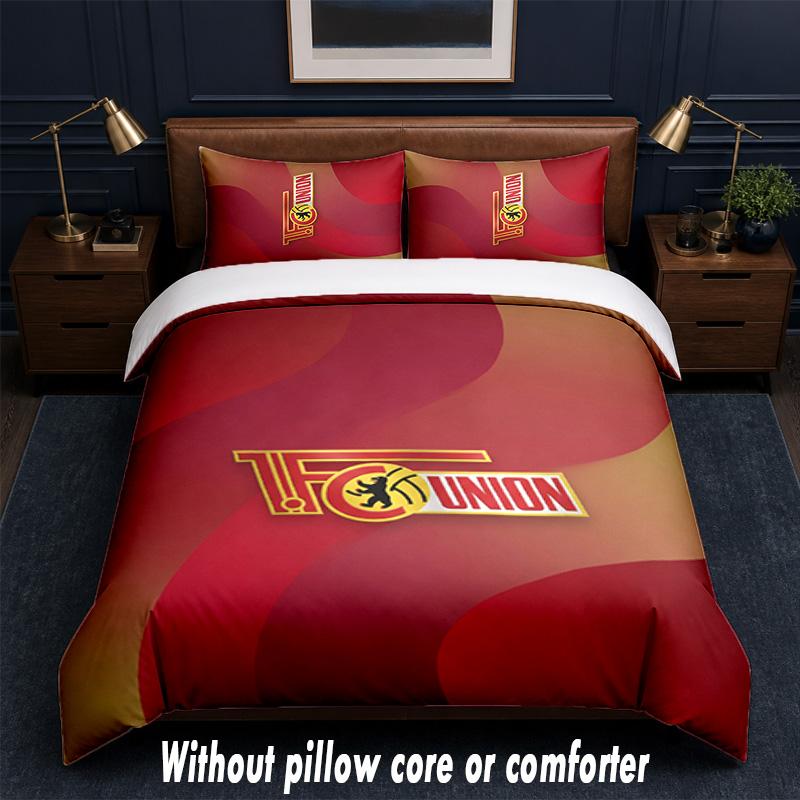 Union Berlin FC Design Bed Bedding Set 1 Duvet Cover + 2 Pillowcases Soft Breathable Household Bed Linens