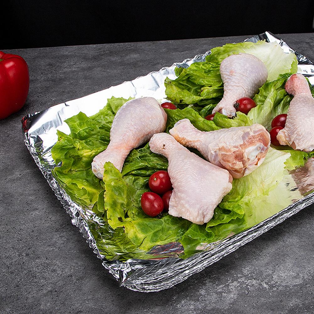 10PCS Aluminum Non-stick Outdoor Barbecue Net Disposable Grill Net BBQ Baking Mat Oven Mat High Temperature Resistance Grill Net