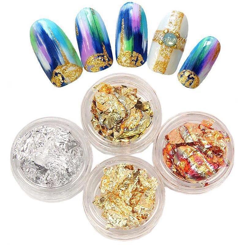 12pcs Nail Art Paillette Flake Chip Foil Acrylic UV Gel Paper Decor