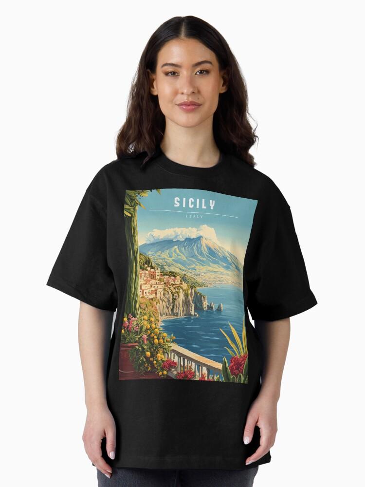 Peppino di Capri Sicily Italy Travel Poster - Vintage Coastal & Cultural Art Print Oversized T-Shirt