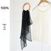 Hepburn-Style Mulberry Silk Polka Dot Georgette Scarf - Retro Angled Design for Women