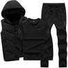 Fashion Autumn Winter Men Sporting Suit Hoodie Vest+Sweatshirt+Pant Sportswear Set Tracksuit For Men