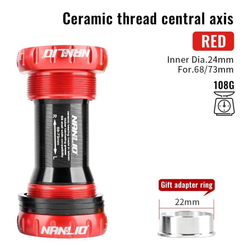 Вал велосипедного резьбового подшипника Герметичный центральный вал Велосипед Bb52 Керамический подшипник Полый цельный