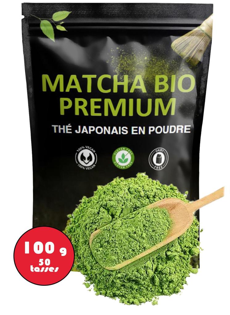Thé Matcha BIO Prémium Japonais 100 Gr en poudre, Thé Vert, Qualité Premium