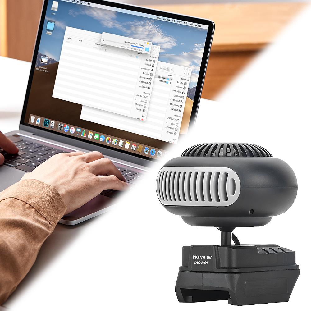 170W Portable Small Space Heater Battery Powered Desktop Heating Fan Low Noise Thermostat Space Heater for Cold Weather