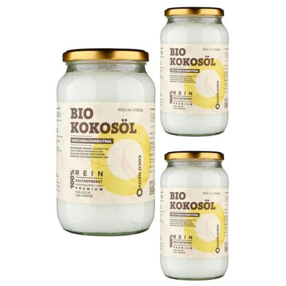 CocoNativo Bio Coconut Oil - 1000mL 1L Organic Oil Premium Natural Cold-Pressed Fresh Quality Pure 1000ml Cooking Frying