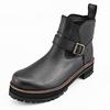Motorcycle Riding Thick Genuine with Shift Pad and Cushion Side Size HBS-008+ Men's Boots, Sole, Leather, Built-in Pad, Gore, Black, 25.5cm