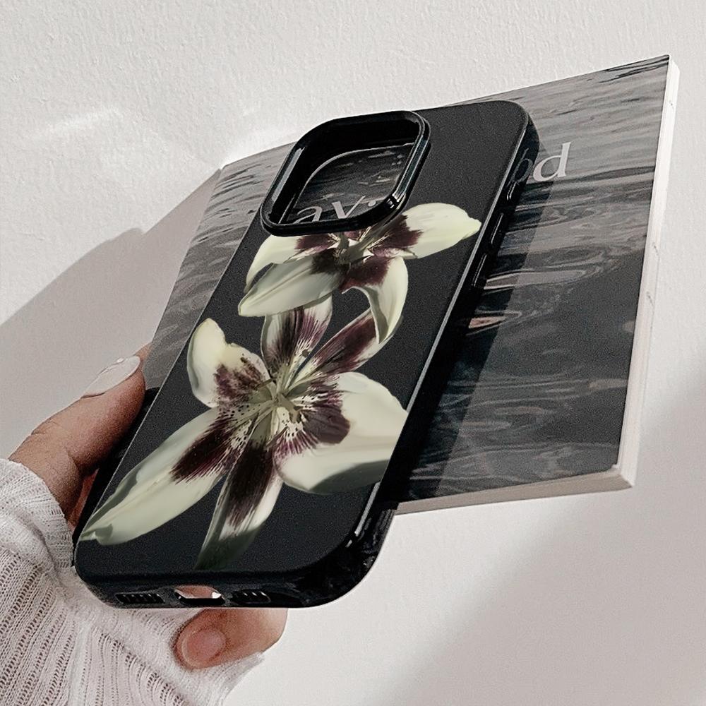 Ретро Чехол для телефона с узором Лилии Для iPhone 17 Air 16 15 14 13 12 11 Pro Max 16E X XR XS Max 7 8 Plus Ударопрочный Мягкий Чехол