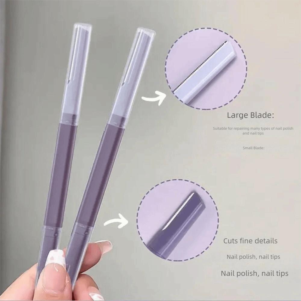 1/2Pcs Double Headed Eyebrow Trimmer with Protective Net Facial Razor Eyebrow Razor Makeup Tool Kit