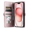 For iPhone 16 Pro Leather Case with Wrist Strap Wallet Stand Phone Cover