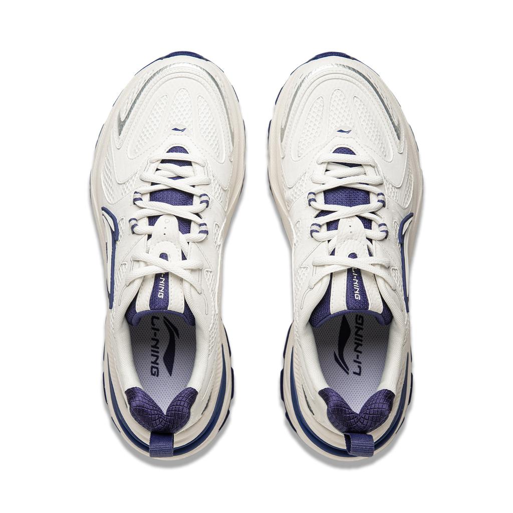 Li Ning Beichen 2K Нескользящие износостойкие низкие массивные кроссовки Мужские Бело-синие AGCU323-1