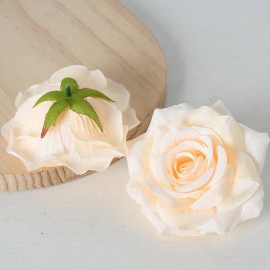 5 Pcs Artificial Rose Flower Heads Realistic Fake Silk Rose Head for Home DIY Flower Wall Wedding Party Birthday Baby Shower Decor