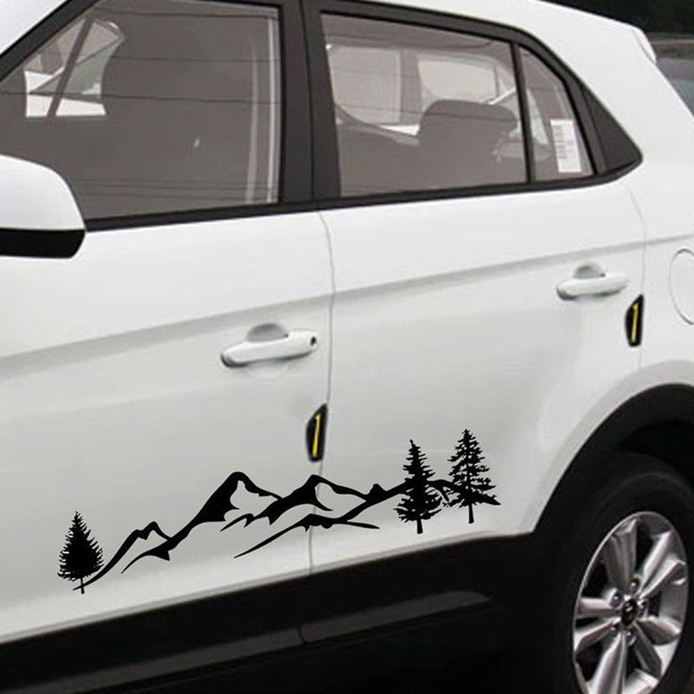 100cm Offroad Camper PET Car Sticker Tree Mountain Car Decor Auto Decal