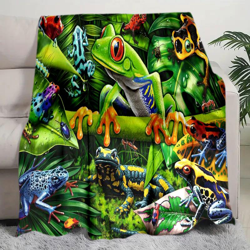 Frog Plush Blanket Suitable All Seasons Soft Comfortable Sofa Office Nap Travel Birthday Gift Christmas Present