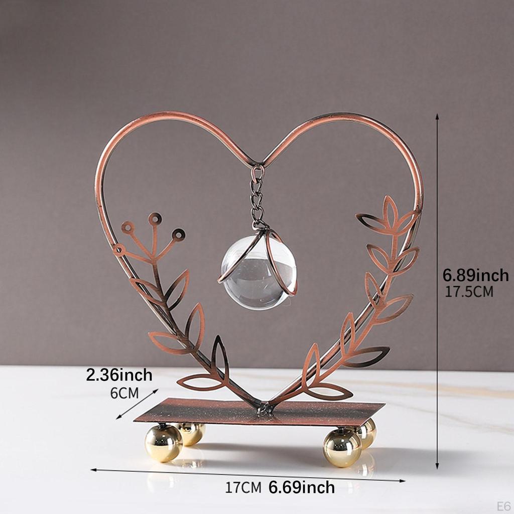 Iron Leaf Statue Ball Ornament Figurine Cabinet Gift,Home Office Sculpture Desk Figure for Festival