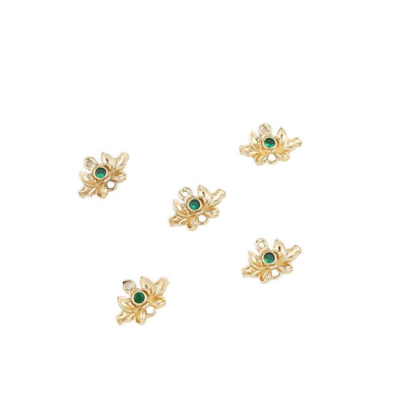 Медный лотос циркон подвеска кисточка заколка аксессуар 10x15мм