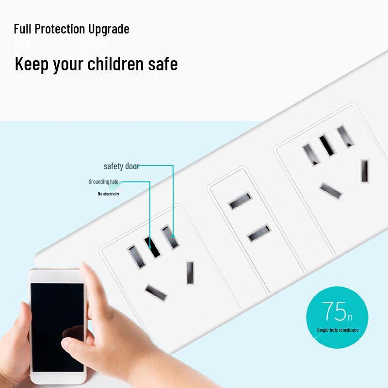 Deli 18273 3-Outlet Safety Power Strip CN plug (adapter included)