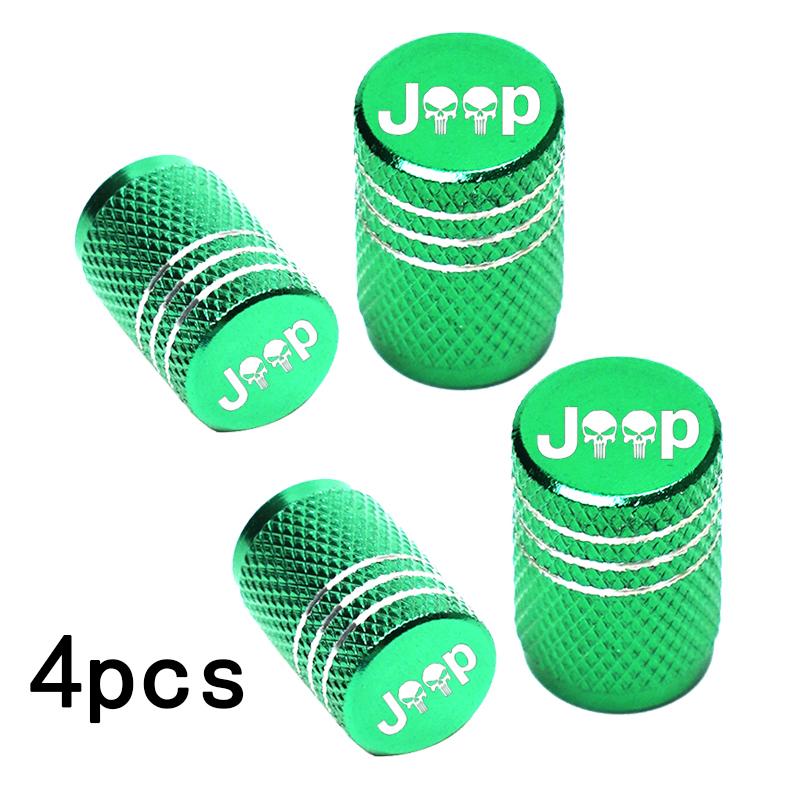 Car Wheel Tire Valve Caps Tyre Stem Covers Airdust Waterproof For Jeep Renegade Compass Wrangler Patriot Grand Cherokee Rubicon AMR1