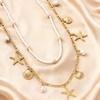 2 Pcs/set Gold Starfish Waist Chain Shell Belly Chains Elegant Beads Body Chain  Summer