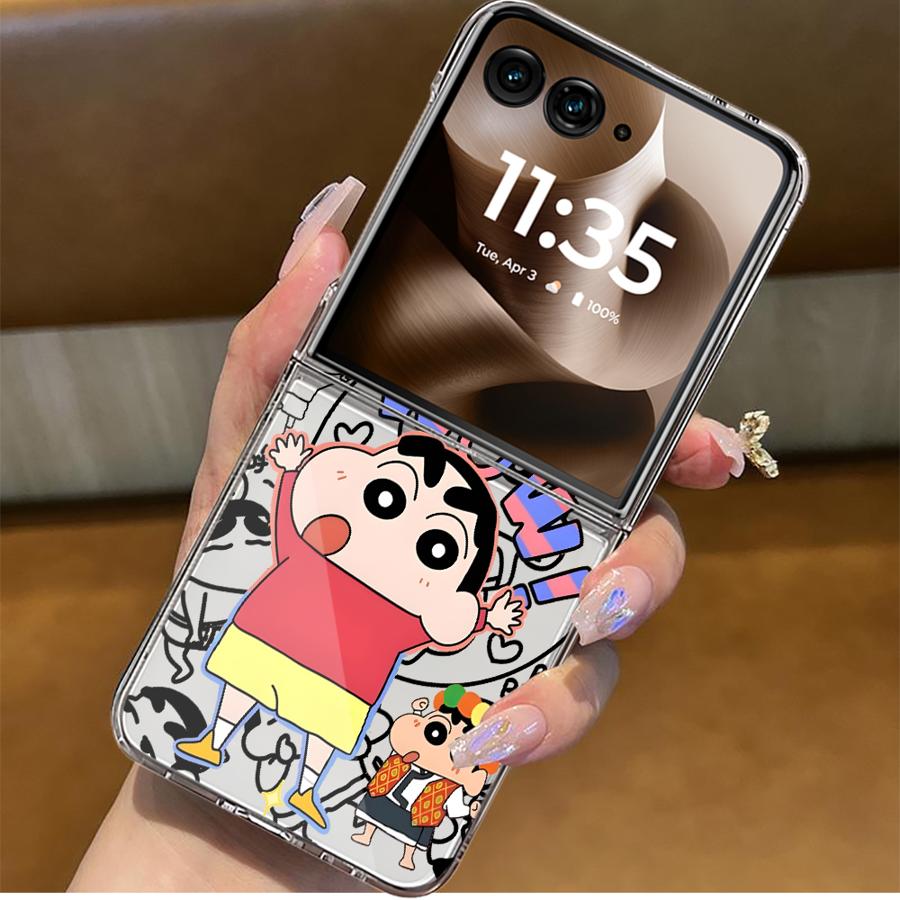 Cool Crayon Shin Chan Soft Clear Phone Cover Luxury Funda Case for Motorola Razr 50/60 50Ultra 60 Ultra 50