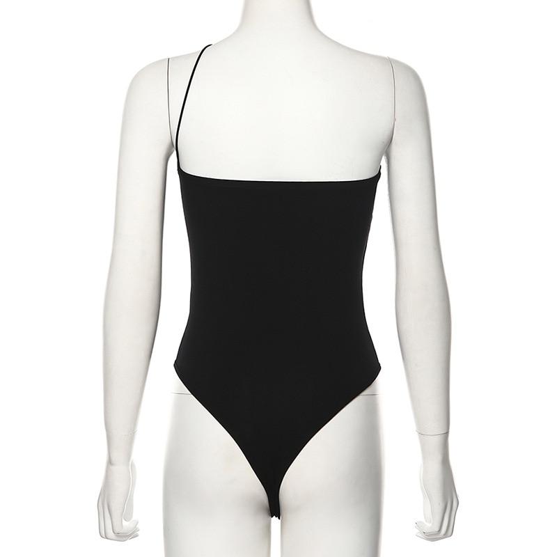 Y2K Strapless Tight Fitting Women's Summer Sexy One Shoulder Off Shoulder Solid Color Backless Jumpsuit Top