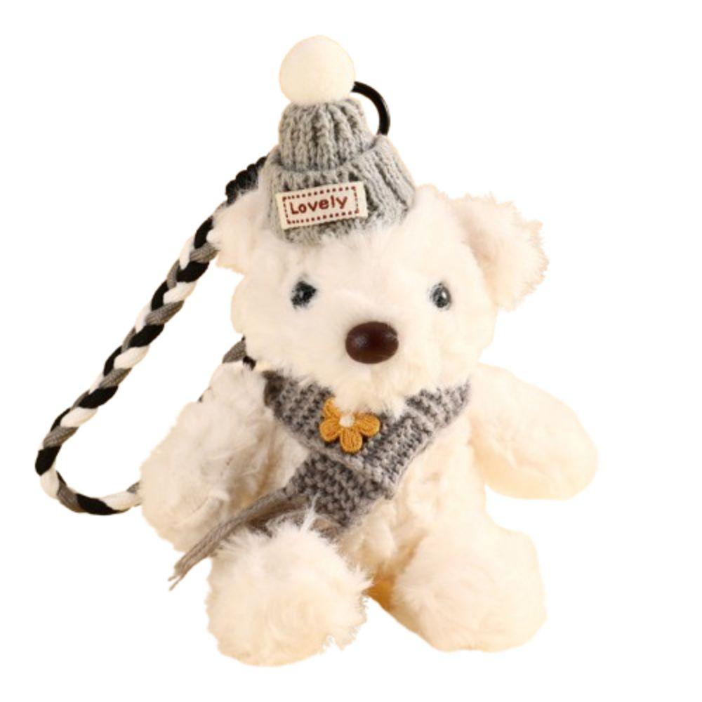 PP Cotton Stuffed Bear Pendant Scarf Bag Decoration Bib Bear Plush Key Chain  Children