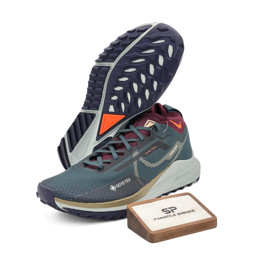 Nike React Pegasus Trail 4 GTX V2 Глубокий Лес Хаки Ночной Бордовый Мужские Беговые Кроссовки HM9728-300