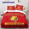 Ferris State Bulldogs Pattern Bedding Set Quilt Cover Pillowcase Home Decor Gift (1 * duvet cover + 2 * pillowcase, without core)