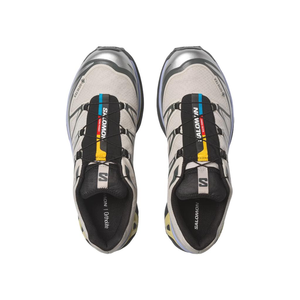 Men's Sneakers SALOMON XT-6 Trail Running Shoes Unisex Low-top Silver Cloud/Urban Fashion/Dark Shadow Green